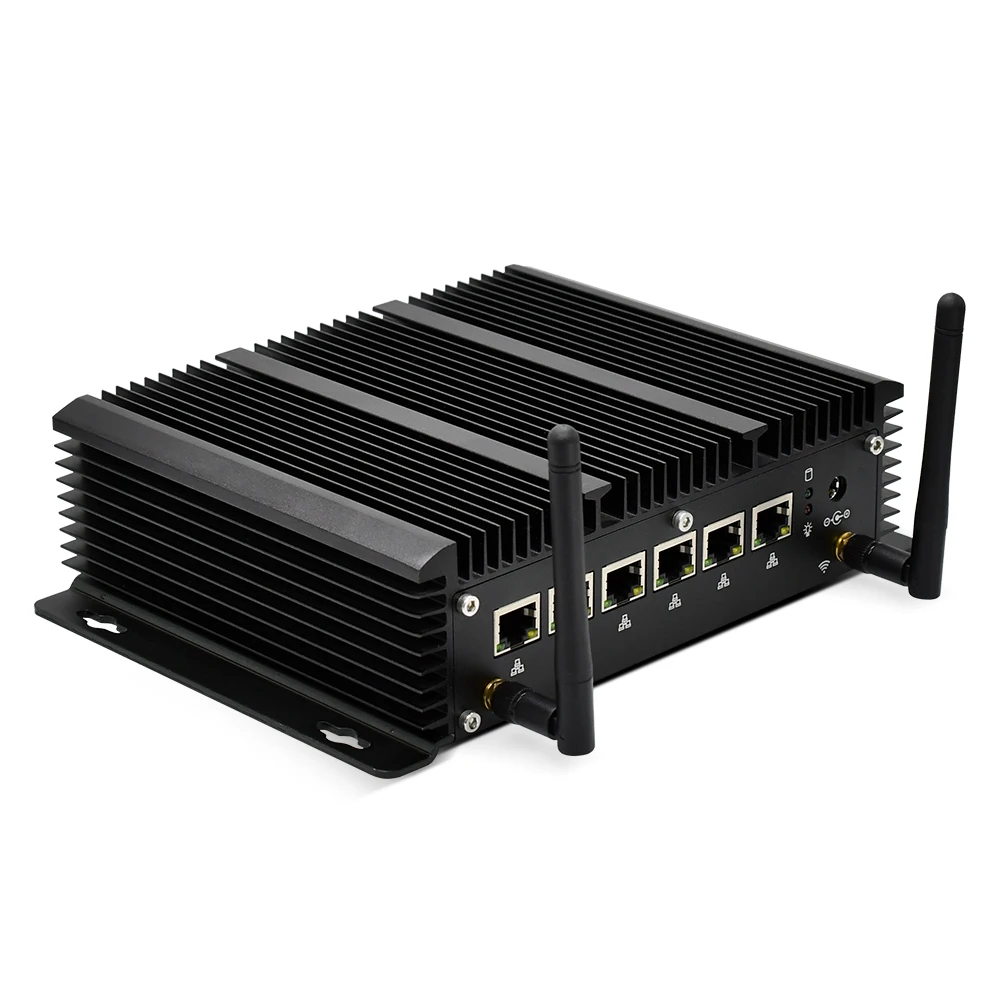 

Factory Wholesale Barebone embedded fanless industrial computer Core i7 i5 i3 support AES-NI 6*Lan mini PC