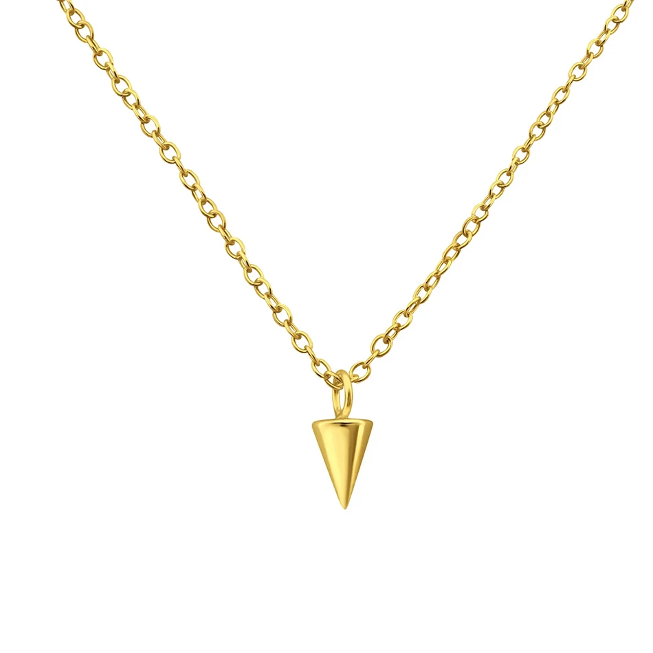 

18k Gold Plated Fashion Jewelry 925 Sterling Silver Mini Spike Pendant Necklace For Women