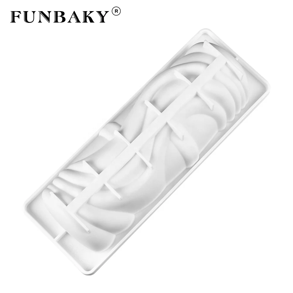 

FUNBAKY Hot selling new design rectangle baking cake silicone mold single mousse cake pan large volume silicone molds, Customized color