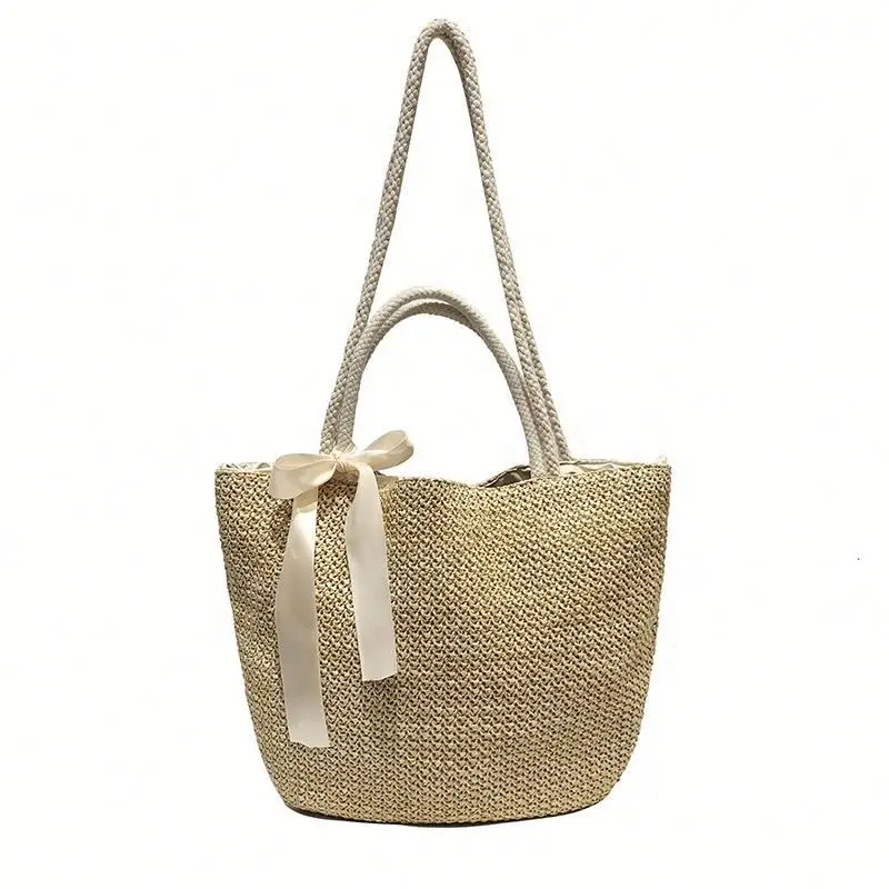 

2020 New Fashion European Ladies Casual Summer Beach Cane Straw Shoulder Tote Bags Handbags