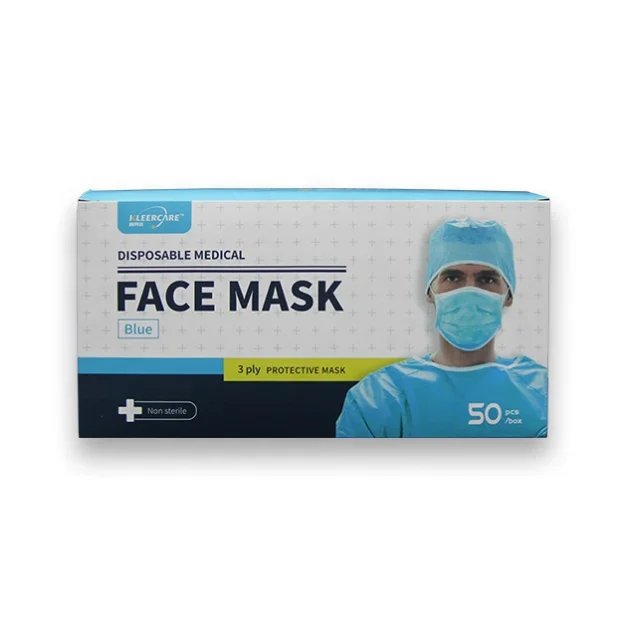 
Non Woven Disposable Manufacture Medicine Reusable Face Mouth Surgical Mask 3Ply Earloop  (1600065611808)