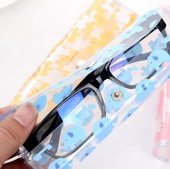 

2021 Korean style Crystal Glasse Box Cartoon Cute Animal Soft PVC Glasses Box