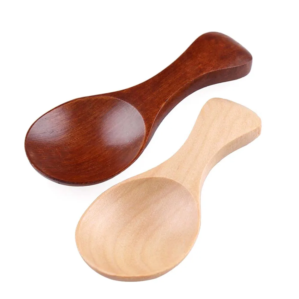

Kitchen Spice Spoon Wood Sugar Tea Icecream Coffee Scoop Small Short Condiment Spoons Utensils Cooking Tool Mini Wooden Spoon, Natural