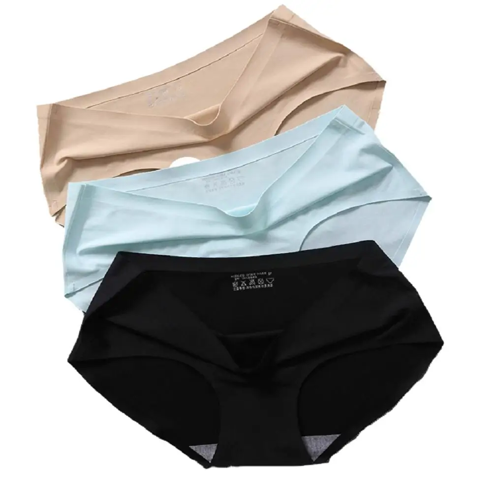 

Best Seller Girl's Breathable Underwear Manufacturer Spandex Panties Seamless Silk Underwear Women's Panties, 7colors