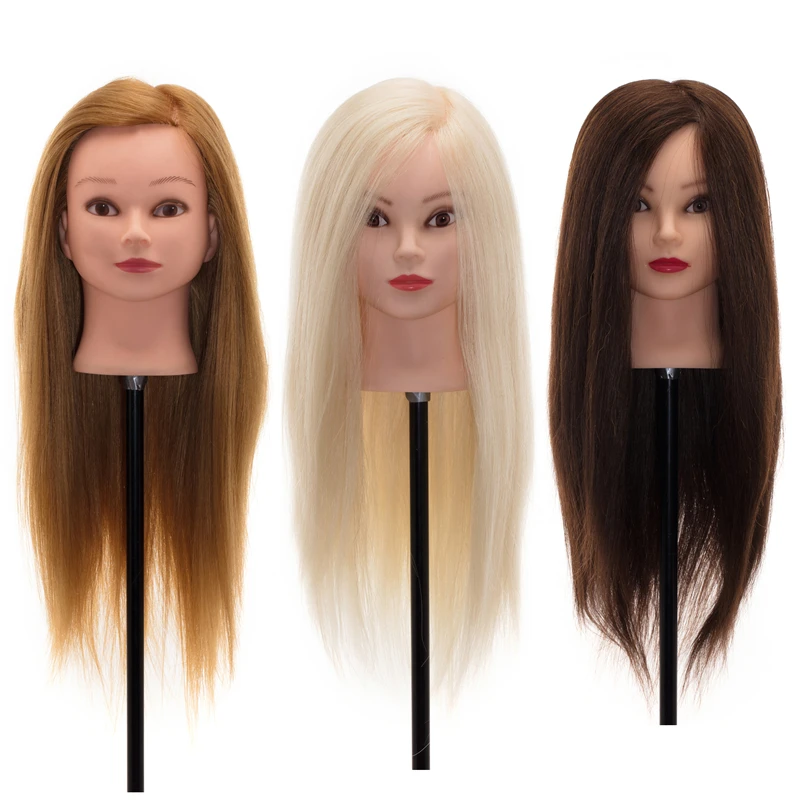 

Cheap Hairdressing Mannequin Human Hair Training Mannequin Head For Hair Extensions Haircut