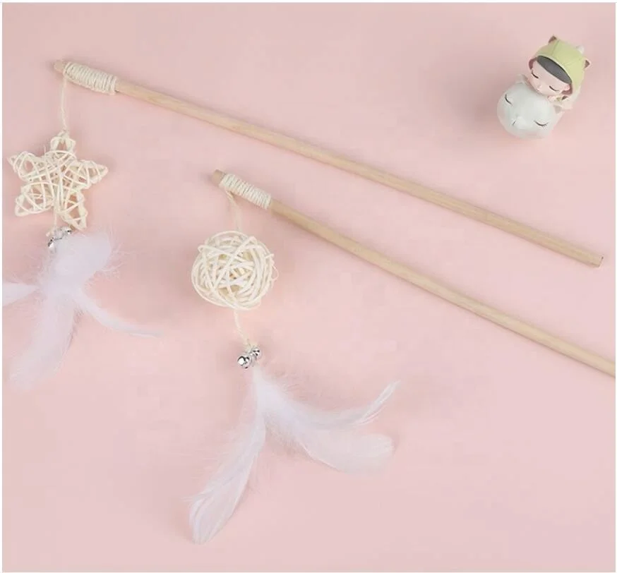

Pet Eco-friendly Feather Wood Fairly Cat Toy Educational Training Pet Toys, Photo