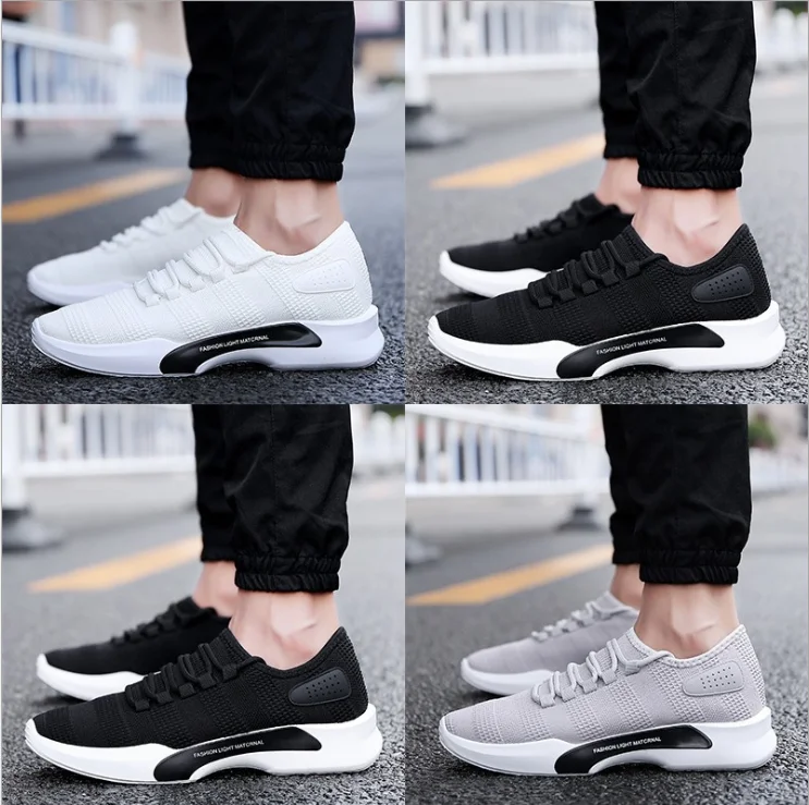 

HOT summer Manufacturer wholesale cheap white mens sports shoes , custom casual men sneakers,breathable running shoes for men, Black,white,grey