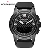 Mens Watches NORTH EDGE Men Sport Watch Stainless Steel Male Dual display Waterproof Quartz Digital Clock Military Wristwatch