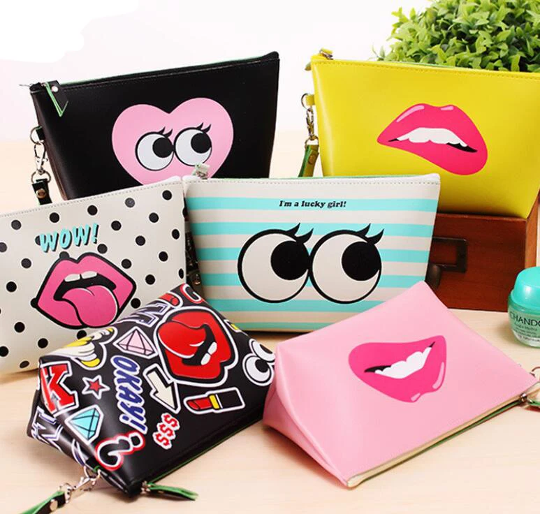 

wholesale custom logo promotion makeup bag travel storage pu waterproof gift cosmetic baggirl coin purse tote bag wirh zipper