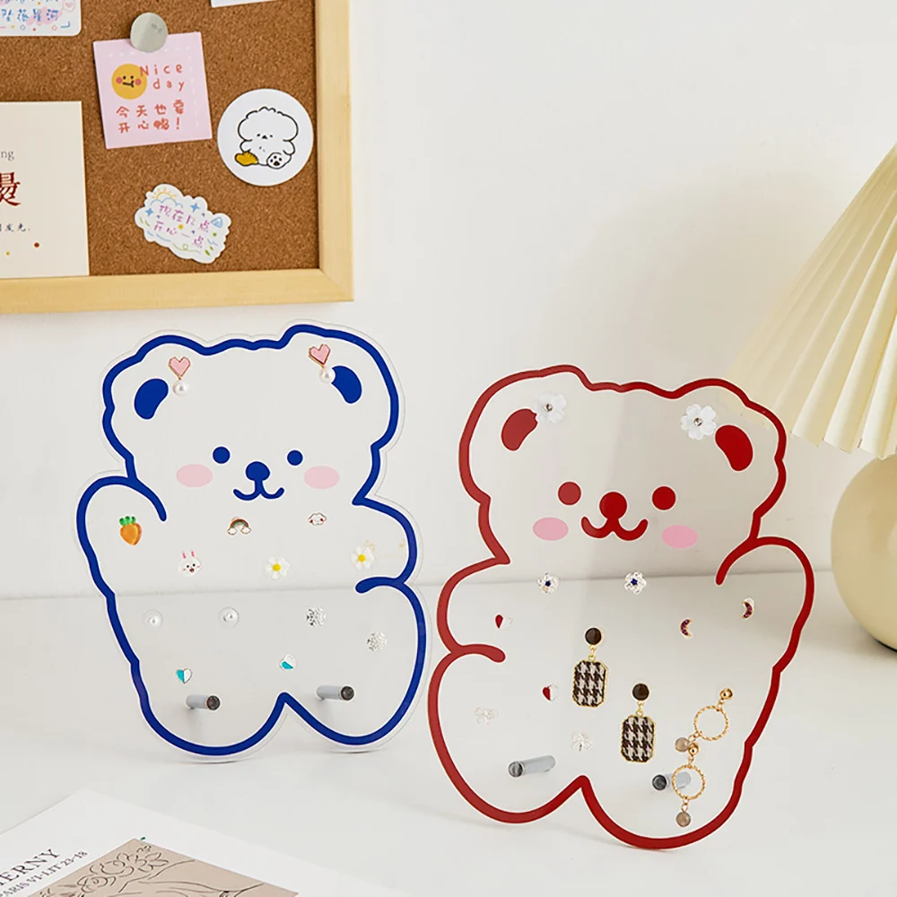 

INS wind earrings pendant rack acrylic transparent storage rack bear jewelry display stand