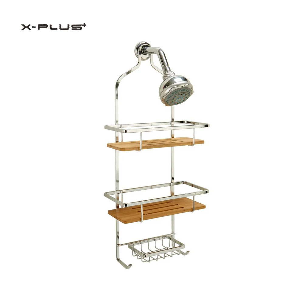 Bathroom Chrome Hanging Metal Bamboo Shower Caddy Buy Shower Caddy
