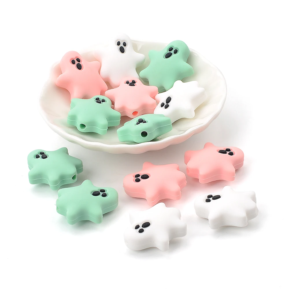 

Silicone chew ghost mini beads
