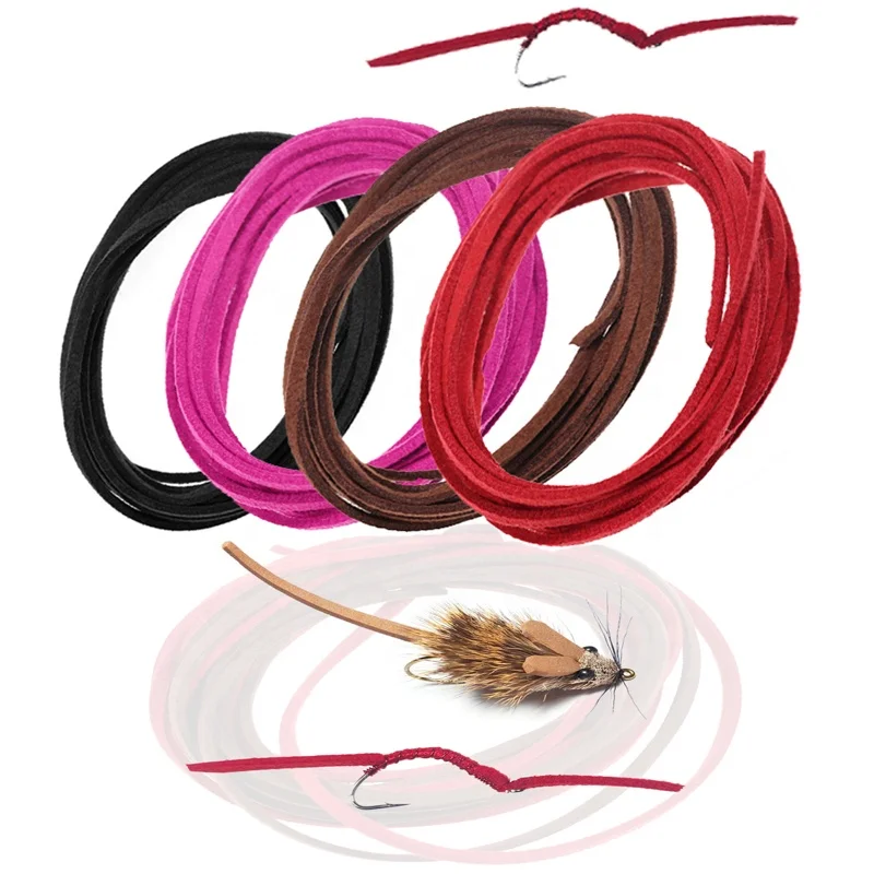 

Suede Rope Thread String for Handmade Making Large Size Worm Flies Sanjuan Worm Mouse Fly Tail Accessories Fly Tying Material, Red/brown/black/hot pink