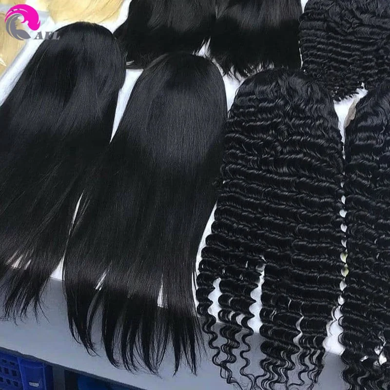

AFL raw Brazilian virgin human hair wholesale price 13x4 hd lace wig transparent cuticle aligned swiss lace frontal wigs