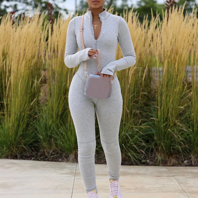 

FS1616D latest design Fall Rompers women long sleeve jumpsuit