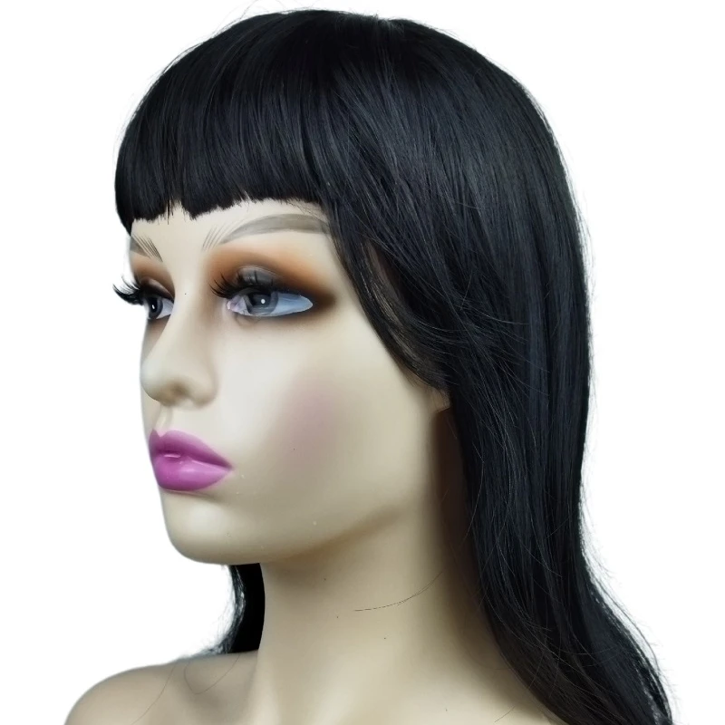

LW-36BK China Wholesale Bangs Long Straight Wig Factory Price Ladies Wigs For Sale, Black,brown,wine red,customized