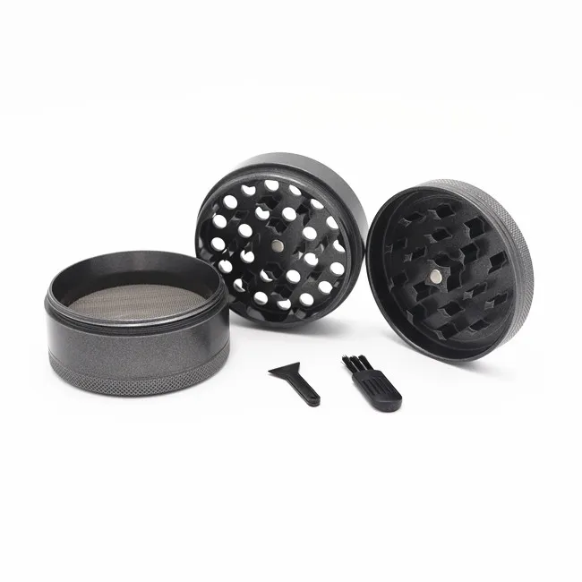 

hot sale New 4 Layer Broken 55mm Herb Grinder Metal Tobacco Grinder Smoking Pipe tobacco grinder weed, White/black