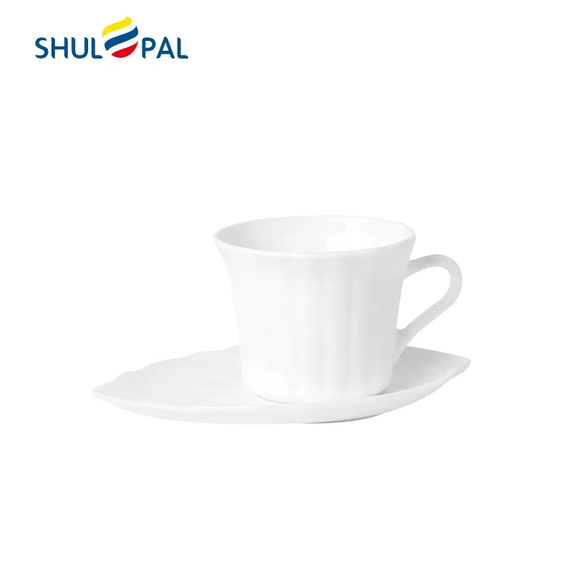 

High shock resistant opal glass coffee cup & saucer