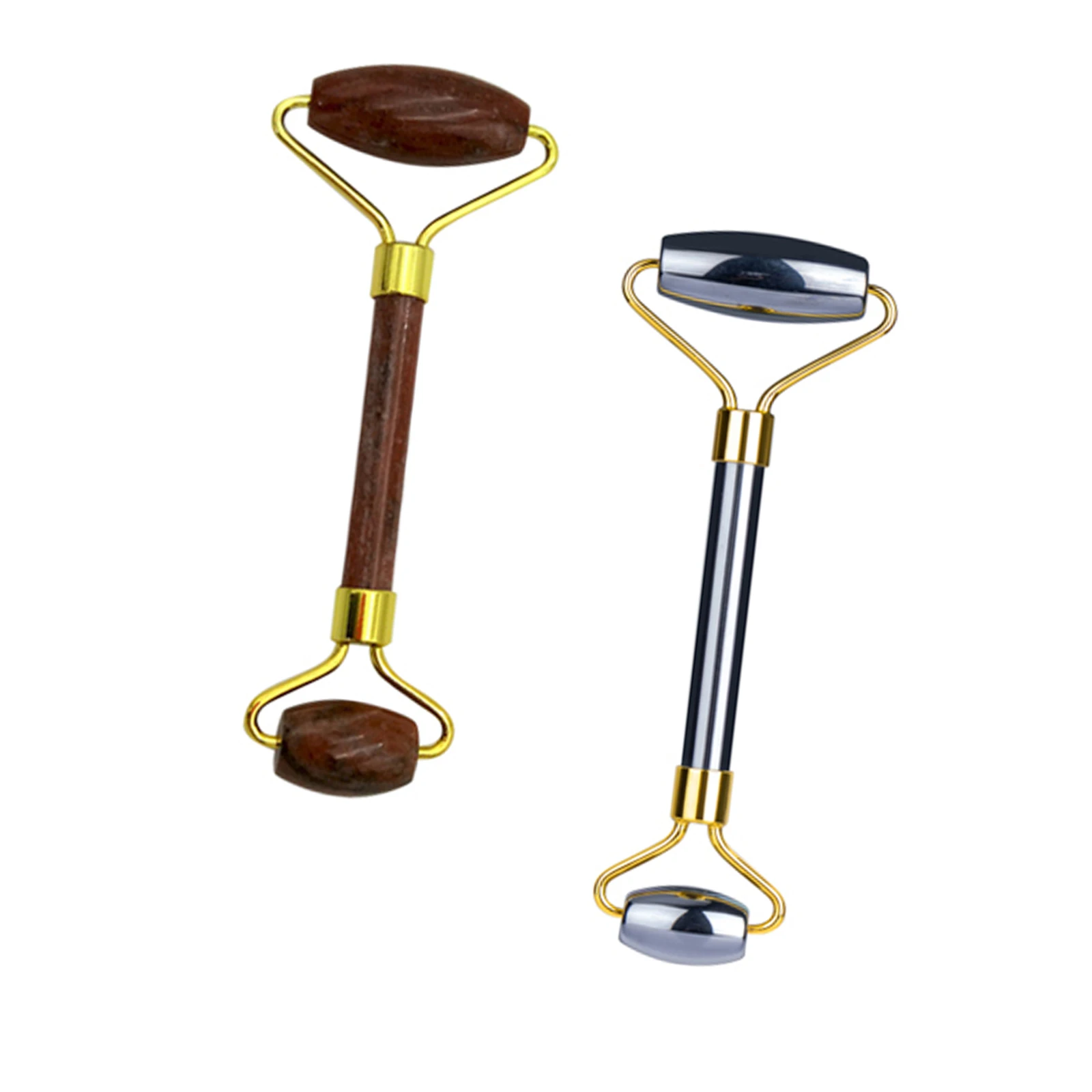 

Multi Color Face Neck Eye Facial Beauty Massager Skin Care Tool Clear Quartz Noiseless Jade Roller, Pink rose quartz