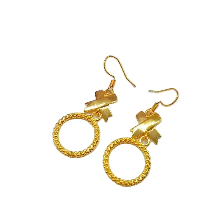 

Vacuum Plating Flower Earrings Gold Plated Earrings Exquisite Craftsmanship Gold Ladies Jewelry