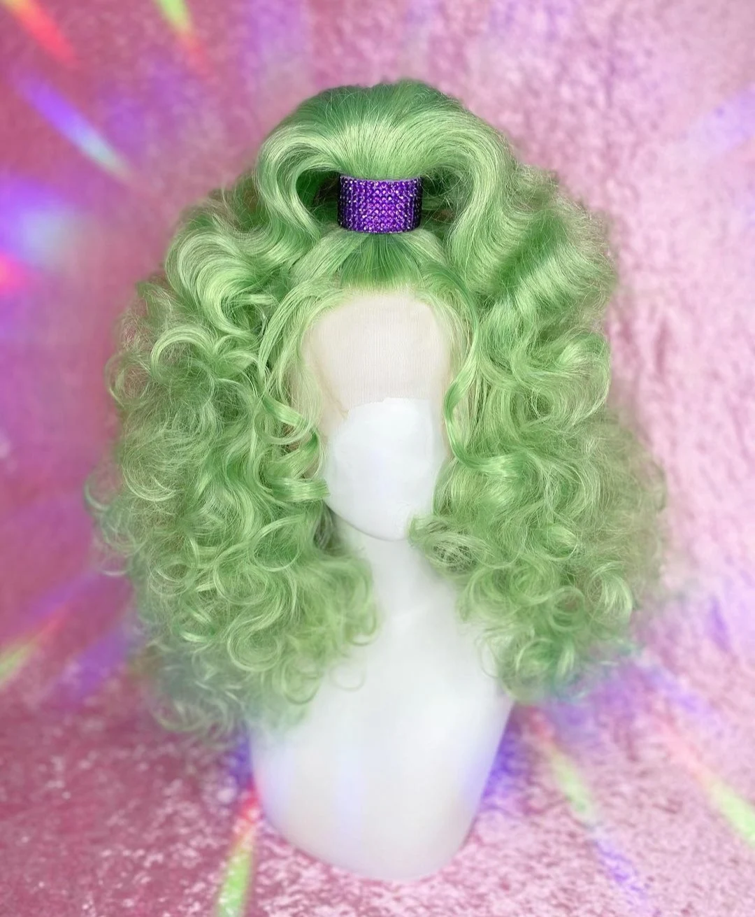

Corn Hot bangs Democratic Wig Heat Resistant Lace front Synthetic Wig, Golden