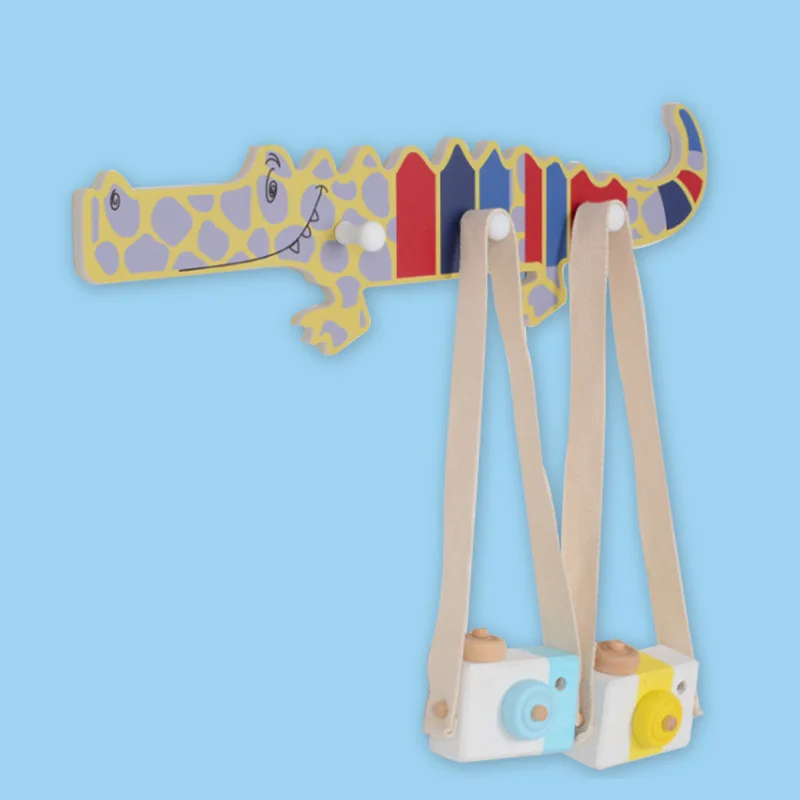 

Ins Cartoon Crocodile Shape Wood Plastic Board Coat Hook Kids Room Wall Decoration
