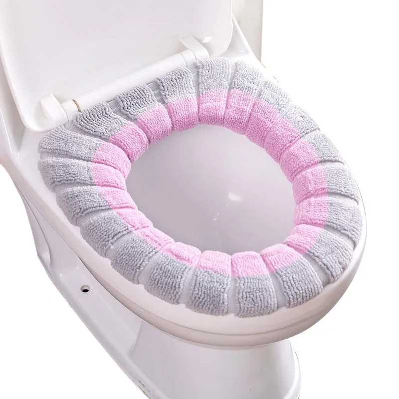 

Most popular Washable Warmer Toilet Mat Cover Winter ComfortableSeat Cushion, Green, blue, beige, pink