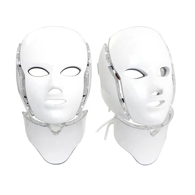 

Skin Care Beauty 7 color with Neck LED Photon PDT Machine Light Therapy Facial Light Up LED Face Mask
