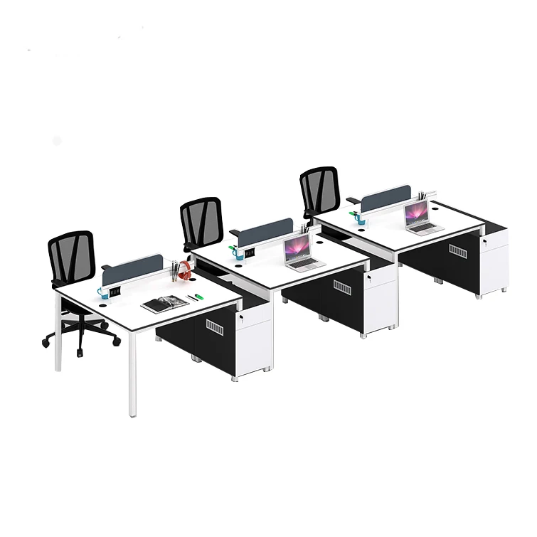 
Custom Furniture Desk White Office Table Modern Office Workstation Cubicle For 6 Person 