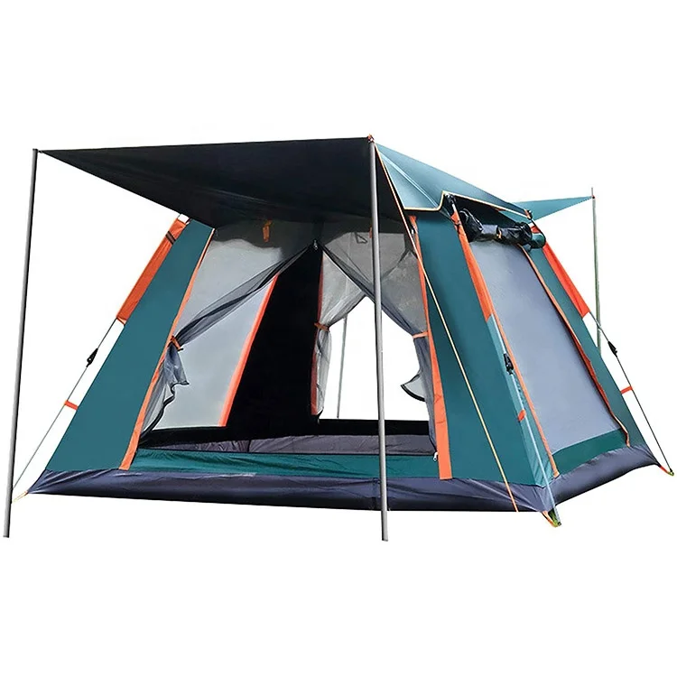 

3-4 Person Tent - Dome Tents for Camping, Waterproof Windproof Backpacking Tent, Easy Set up Small Lightweight Tents, Dark green, blue