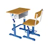 Low price high quality brown wooden adjustable study used folding table desk and chairs