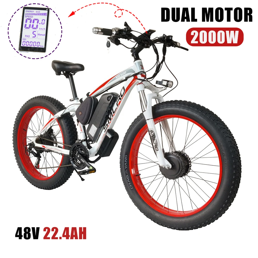 

48V 750W 1000W 2000W Motor Electric Bike ebike 22.4ah 16Ah Lithium Battery E Mountain Snow Bike Fat Tire Electric Bicycle