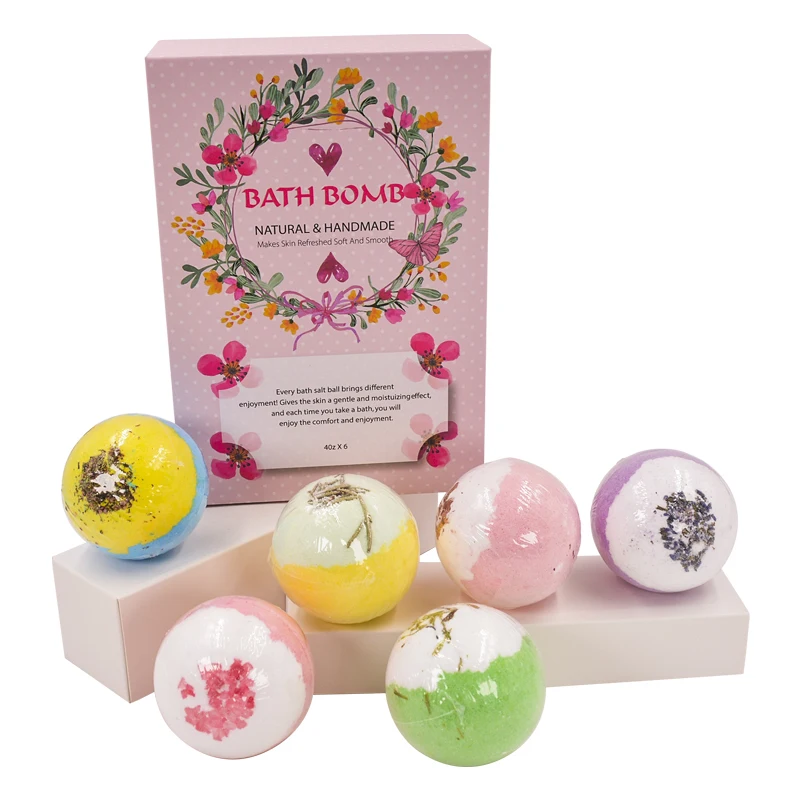 

Organic Bath Bomb Natural SPA bath bomb colorful aromatic bubble bath Gift Set Fizzy Body cleansing exfoliating