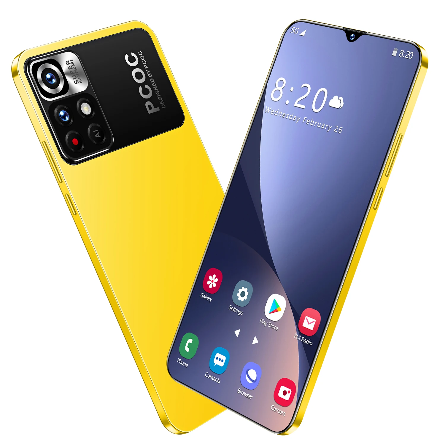 

Smartphone M4 Pro 6.7 inch 12GB+512GB Big screen Mobile Phones Android Dual SIM Card Cell Phone, Black yellow and blue