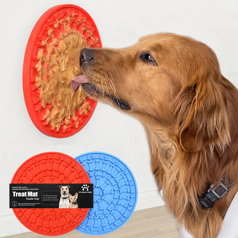 

BHD Silicone Dog Food Mat Dog Slow Feeder, Pet Dog Lick Pad, Bath Washing Distraction Dog Lick Mat, Sky blue or customized