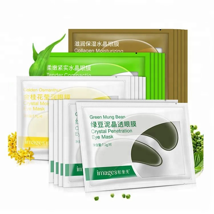 

Private label IMAGES moisturizing nourishing anti-wrinkles Improve eye grain golden osmanthus green mung bean collagen eye mask