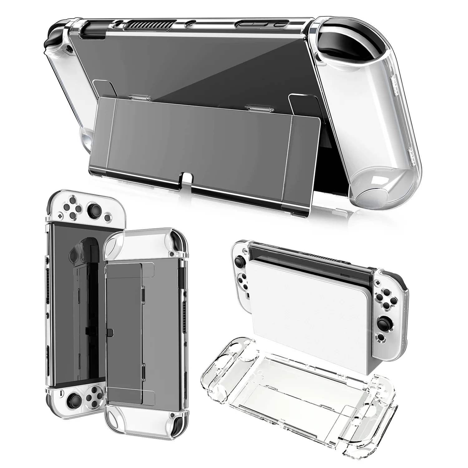

Wholesale Shell For Nintendo Switch OLED Crystal Case With Bracket Protective Case For Nintendo Switch OLED Accessories