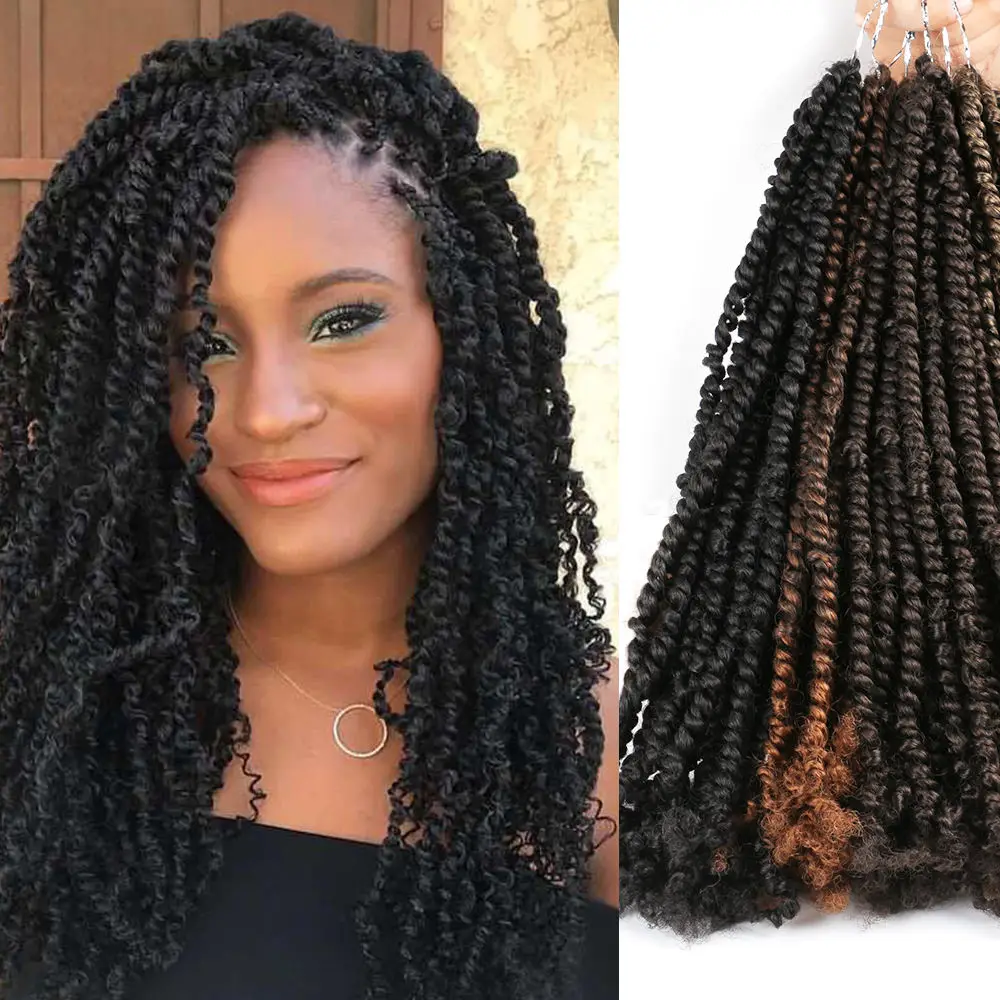 

MYZYR Factory best price Passion Twist X2 Braiding Hair Faux Locs Crochet Hair Synthetic 18inch 80g 22 Roots