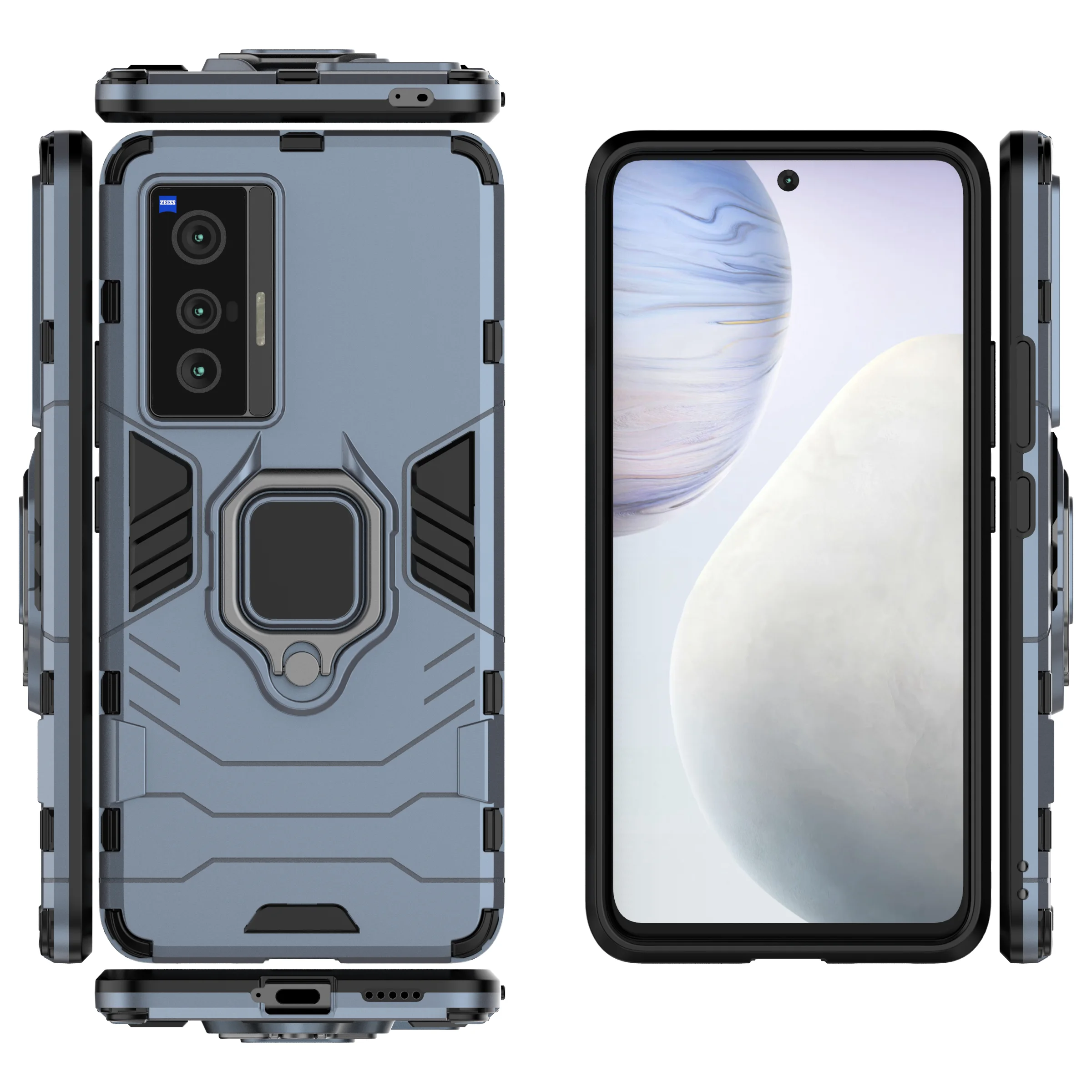 

For VIVO X70 Case Shockproof Magnetic Ring Stand Cover, As pictures