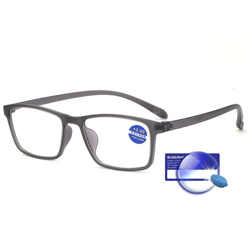 

Best charity donate gift cheap price mens unbreakable PC optical frame blue block presbyopia reading glasses for male