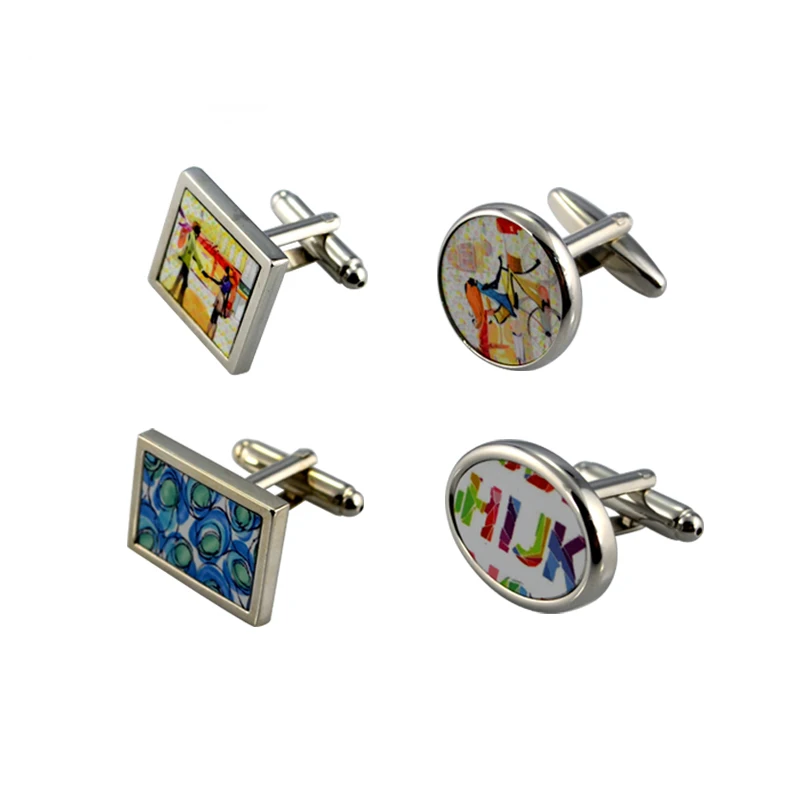 

Qualisub High Quality Sublimation Cufflinks Heat Transfer Cufflinks in different shapes, Sliver