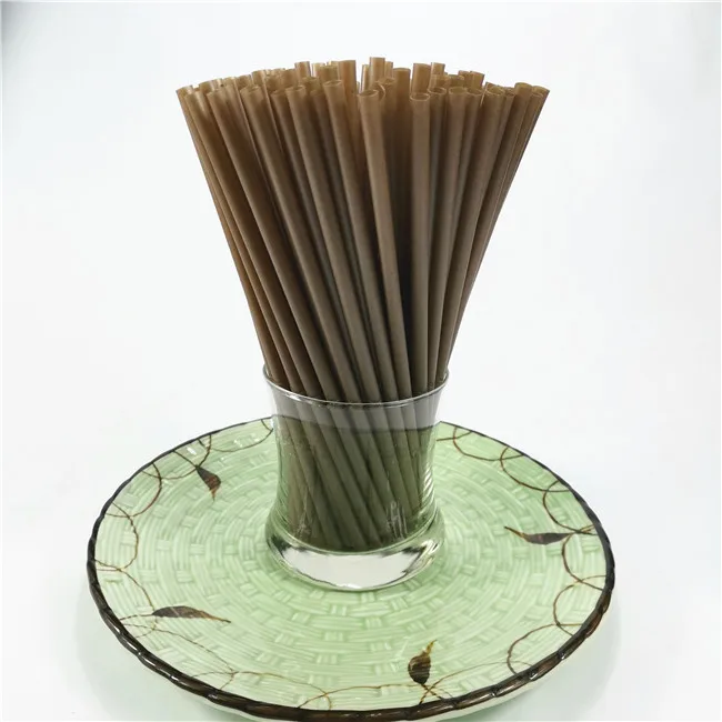 

100% Taiwan compostable biodegradable 12mm green tea black tea bamboo coffee ground sugarcane straw, Natural