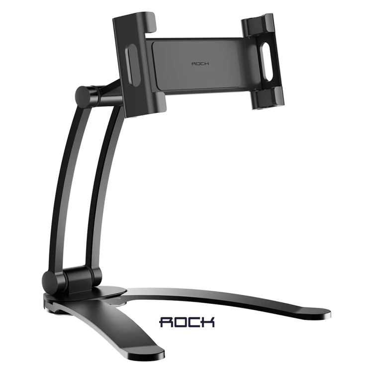 

Top Seller Online Shopping Universal Suspensible 360 degrees Adjustable ROCK Desktop Phone Tablet Stand, Silver, black