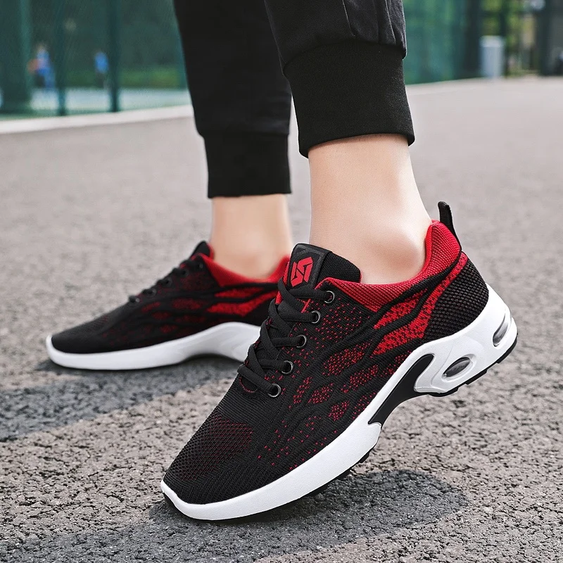 

9309 Mens lace up athletic walking shoes sneakers men sneakers new arrivals 2021 logo shoes mens footwear chaussures homme, Black+red/black+gray