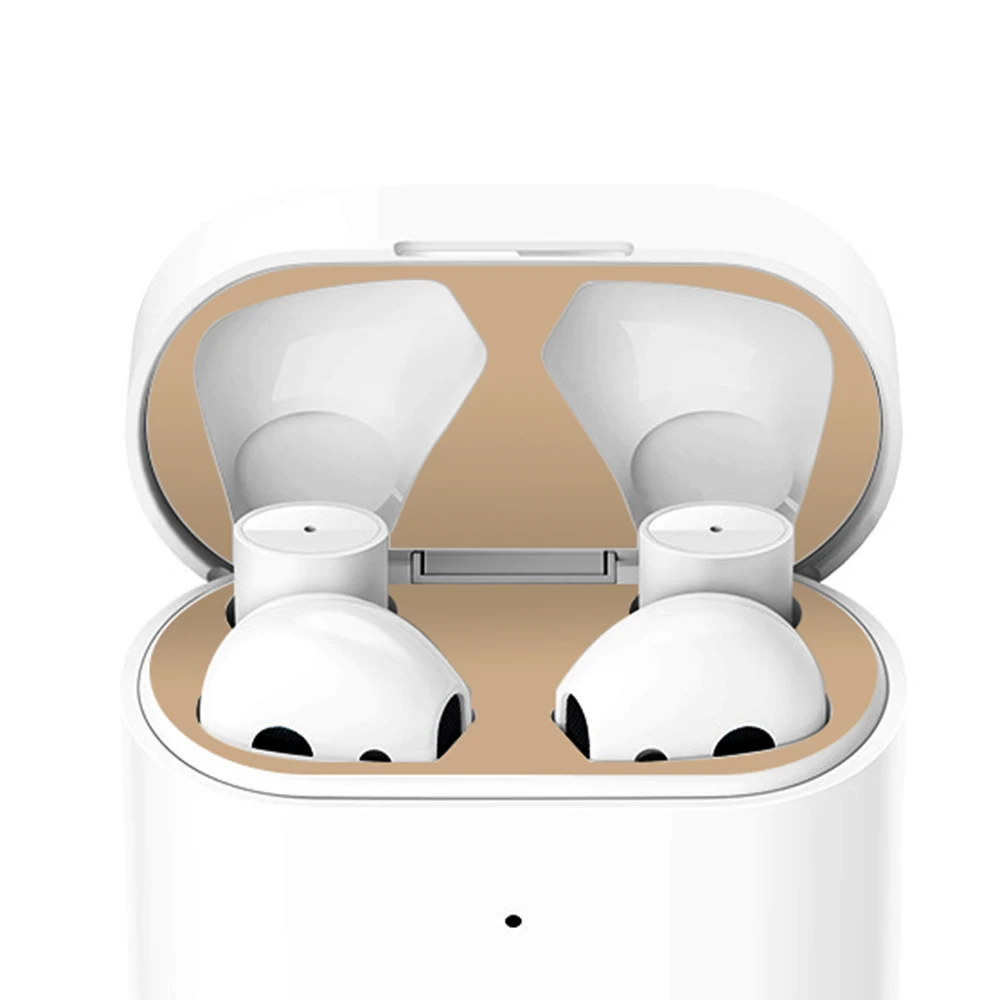 

1 Pair Metal Dust Guard Sticker Film For Xiaomi Air 2 Earphone Charging Case With Retailing Packaging, Black,blue,red,rose gold,gold,silver