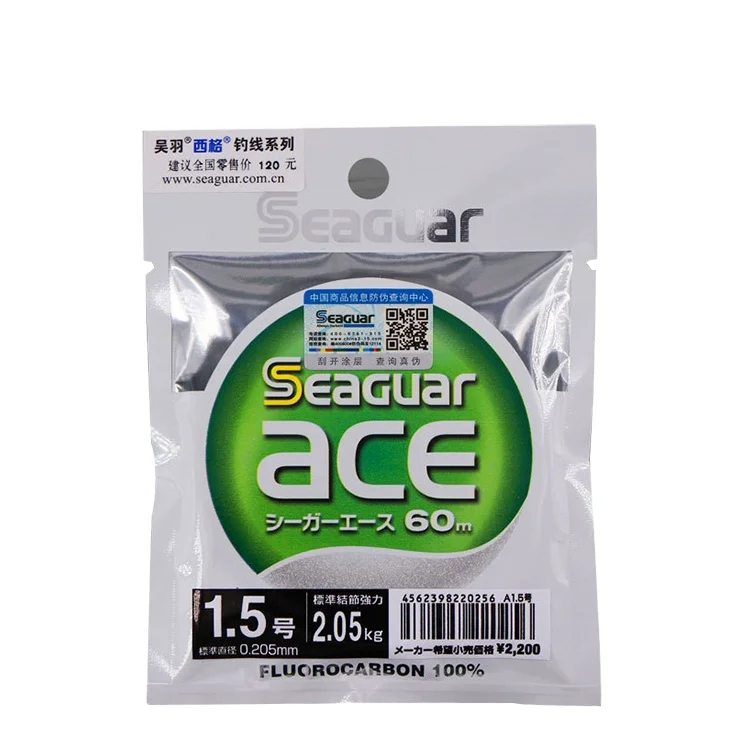 

Best Selling SEAGUAR 60m Fishing Line New Style 100% fluorocarbon fishing line, Transparent