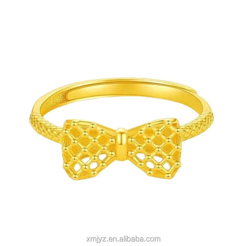 

Vietnam Placer Gold Lianxing Princess Ring Brass Gold-Plated Butterfly Ring Opening Adjustable Ring Wholesale Direct Sales