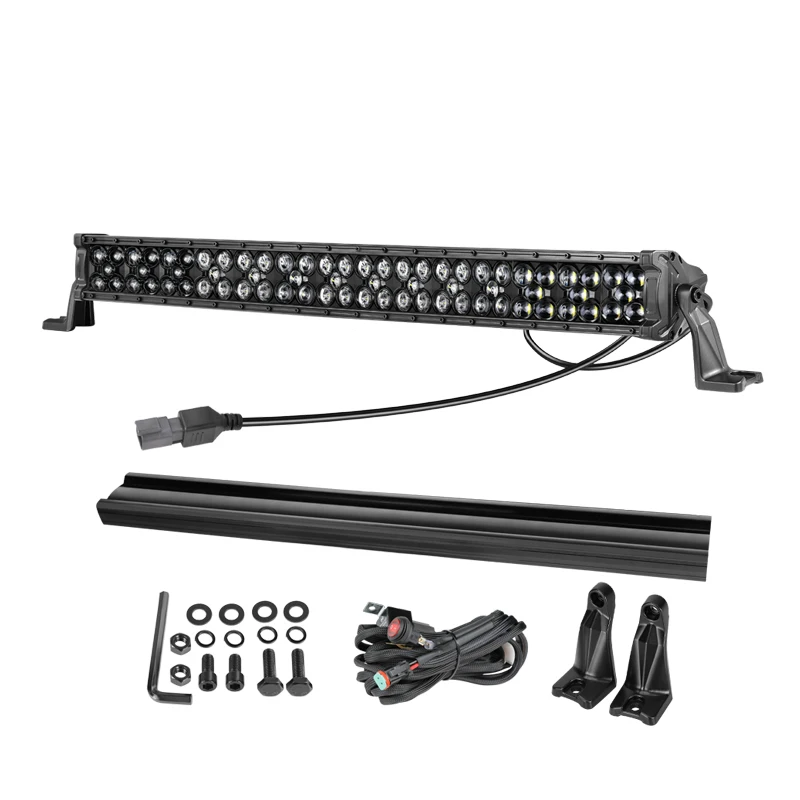 

Flood Spot Beam 210W 33 Inch Double Row Garage Black Series Led Light Bar With Wire Harness Assembly