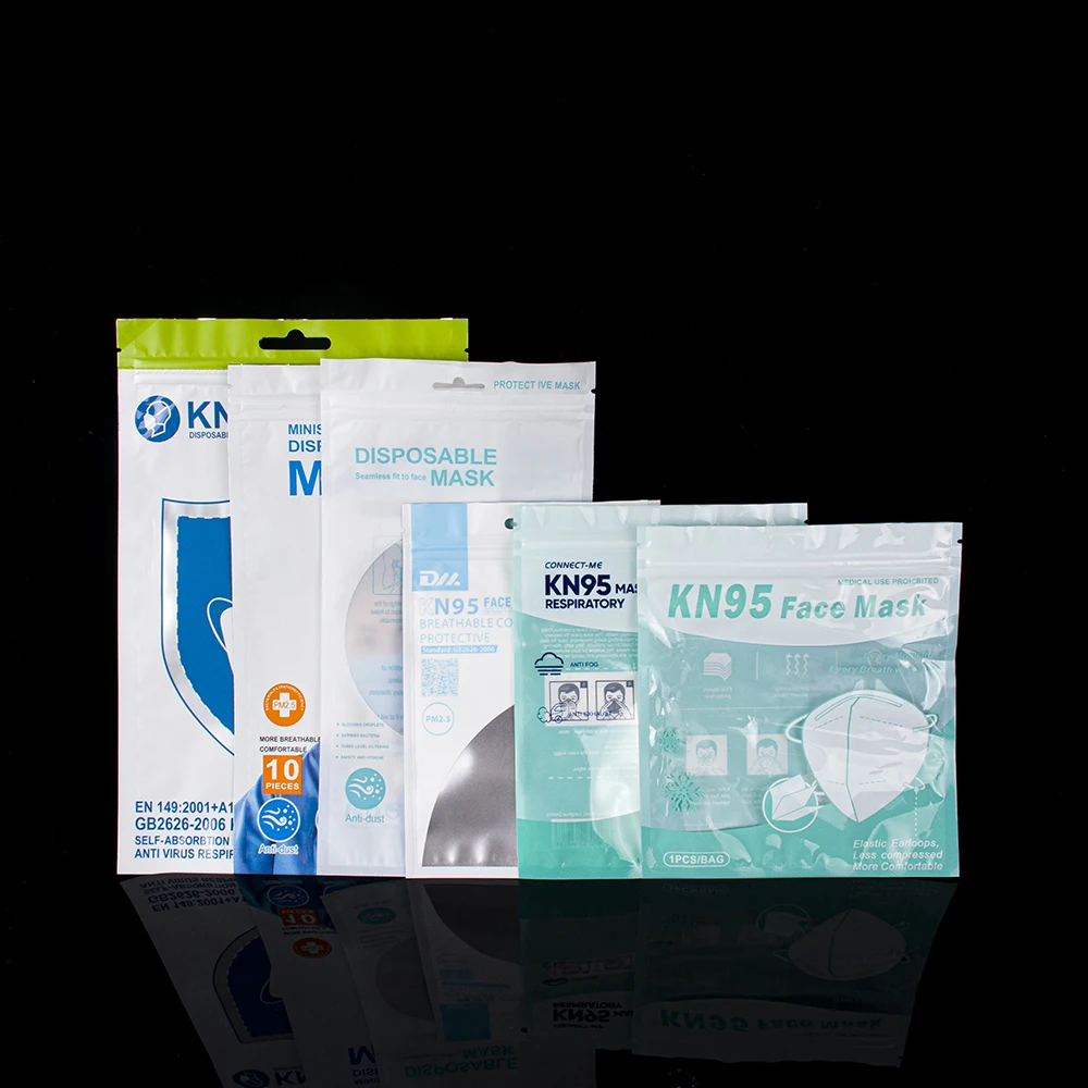Plastic Mouth Face Mask Pouch Bag Wholesale Medical Packaging N95 Kn95
