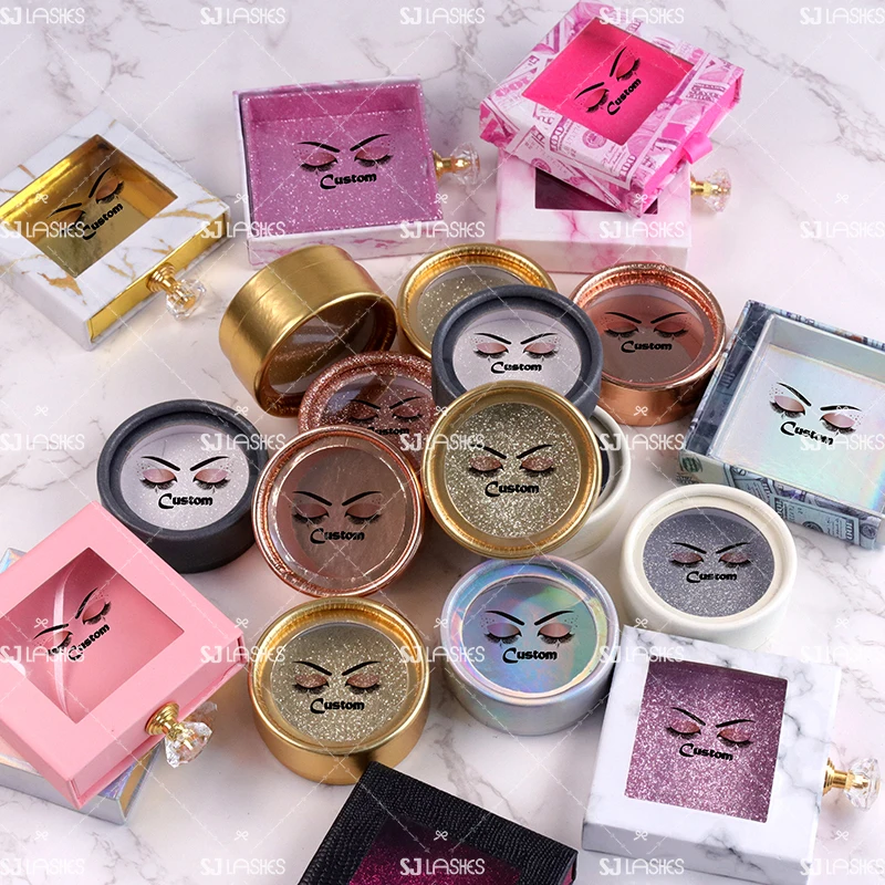 

lashes empty boxes with hot stamping gold lines